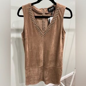 Brown Suede Studded Dress